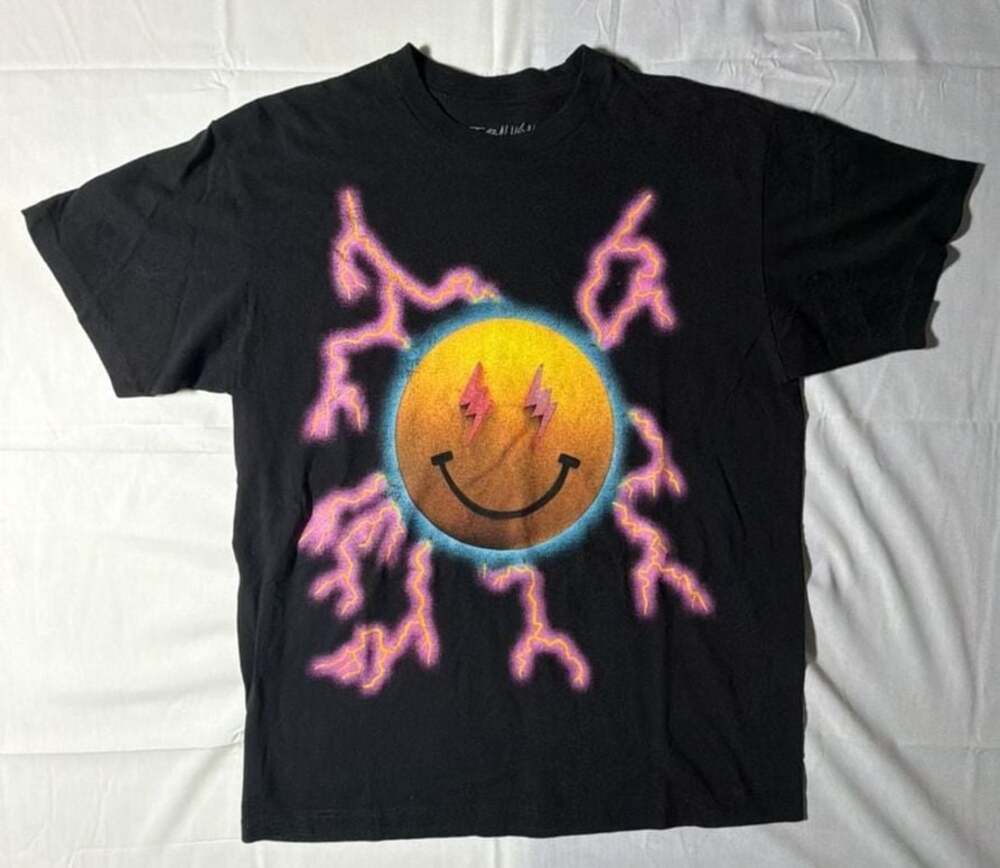 J Balvin Jose Tour 2022 Lightning Smiley Face T-Shirt Black XL